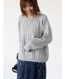 ふわふわワイドリブニット