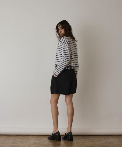 Lady Paris 　ボーダー　カットソー　バスクT ブラック ホワイト sakishimatokyo tシャツ 「USAコットン」バスクボーダーTシャツ