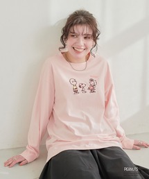 【PEANUTS/ピーナッツ】スヌーピー/SNOOPY  フロント刺繍デザインロンT