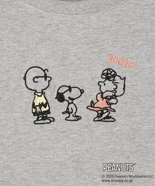 PEANUTS(ピーナッツ)の「【PEANUTS/ピーナッツ】スヌーピー/SNOOPY フロント刺繍デザインロンT(Tシャツ/カットソー・レディース・ベージュ/ネイビー/グリーン/チャコールグレー/グレー/ピンク/杢グレー/オフホワイト・M/L/LL/3L)」の14枚目の写真