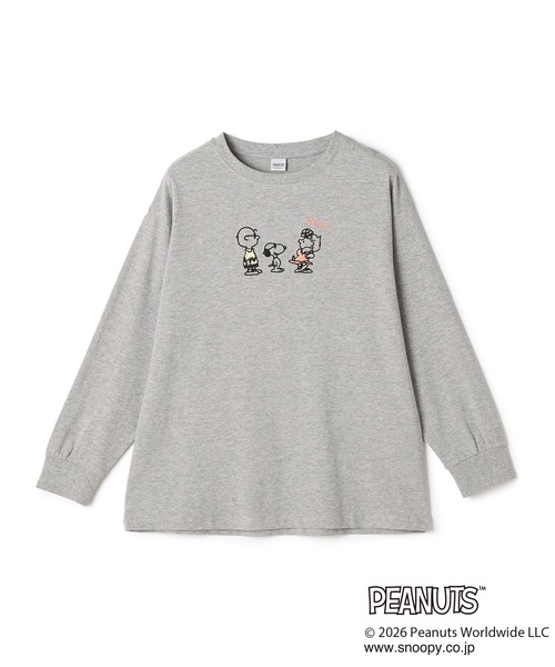 PEANUTS(ピーナッツ)の「【PEANUTS/ピーナッツ】スヌーピー/SNOOPY フロント刺繍デザインロンT(Tシャツ/カットソー・レディース・ベージュ/ネイビー/グリーン/チャコールグレー/グレー/ピンク/杢グレー/オフホワイト・M/L/LL/3L)」の15枚目の写真