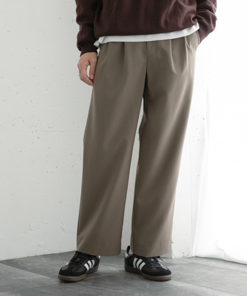 SENSE OF PLACE by URBAN RESEARCH(センスオブプレイスバイアーバンリサーチ)の「『イージーケア』ダブルタックワイドパンツ(その他パンツ・メンズ・チャコールグレー/ブラック/ライトベージュ/カーキ・SMALL/MEDIUM/LARGE)」の5枚目の写真