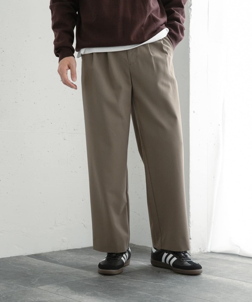 SENSE OF PLACE by URBAN RESEARCH(センスオブプレイスバイアーバンリサーチ)の「『イージーケア』ダブルタックワイドパンツ(その他パンツ・メンズ・チャコールグレー/ブラック/ライトベージュ/カーキ・SMALL/MEDIUM/LARGE)」の6枚目の写真