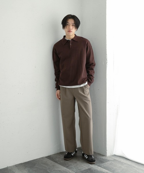 SENSE OF PLACE by URBAN RESEARCH(センスオブプレイスバイアーバンリサーチ)の「『イージーケア』ダブルタックワイドパンツ(その他パンツ・メンズ・チャコールグレー/ブラック/ライトベージュ/カーキ・SMALL/MEDIUM/LARGE)」の9枚目の写真