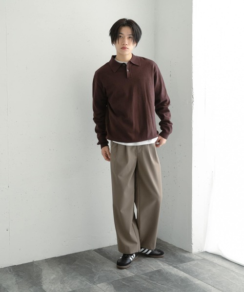 SENSE OF PLACE by URBAN RESEARCH(センスオブプレイスバイアーバンリサーチ)の「『イージーケア』ダブルタックワイドパンツ(その他パンツ・メンズ・チャコールグレー/ブラック/ライトベージュ/カーキ・SMALL/MEDIUM/LARGE)」の10枚目の写真