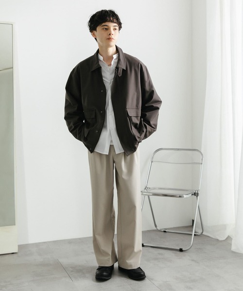 SENSE OF PLACE by URBAN RESEARCH(センスオブプレイスバイアーバンリサーチ)の「『イージーケア』ダブルタックワイドパンツ(その他パンツ・メンズ・チャコールグレー/ブラック/ライトベージュ/カーキ・SMALL/MEDIUM/LARGE)」の15枚目の写真