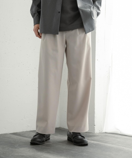 SENSE OF PLACE by URBAN RESEARCH(センスオブプレイスバイアーバンリサーチ)の「『イージーケア』ダブルタックワイドパンツ(その他パンツ・メンズ・チャコールグレー/ブラック/ライトベージュ/カーキ・SMALL/MEDIUM/LARGE)」の18枚目の写真