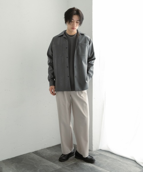 SENSE OF PLACE by URBAN RESEARCH(センスオブプレイスバイアーバンリサーチ)の「『イージーケア』ダブルタックワイドパンツ(その他パンツ・メンズ・チャコールグレー/ブラック/ライトベージュ/カーキ・SMALL/MEDIUM/LARGE)」の22枚目の写真