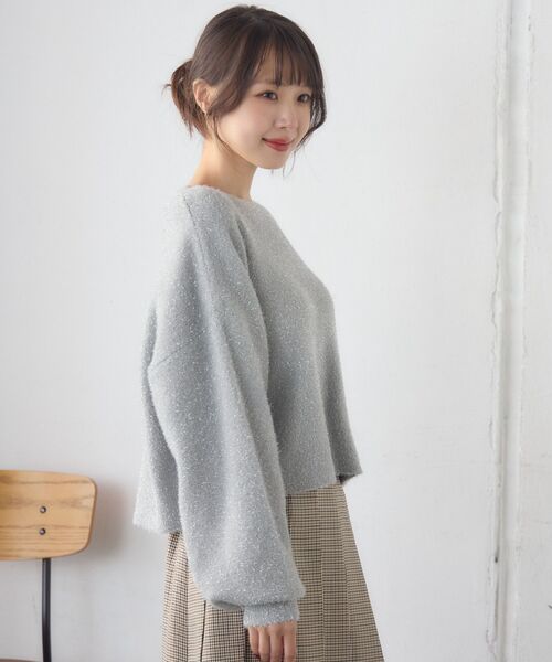RETRO GIRL(レトロガール)の「ラメシャギーPO(ニット/セーター・レディース・チャコールグレー/イエロー/ライトグレー/ピンク・FREE)」の7枚目の写真