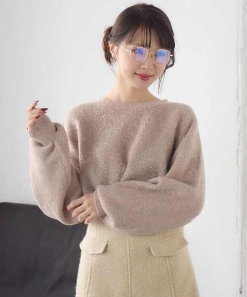 RETRO GIRL(レトロガール)の「ラメシャギーPO(ニット/セーター・レディース・チャコールグレー/イエロー/ライトグレー/ピンク・FREE)」の14枚目の写真