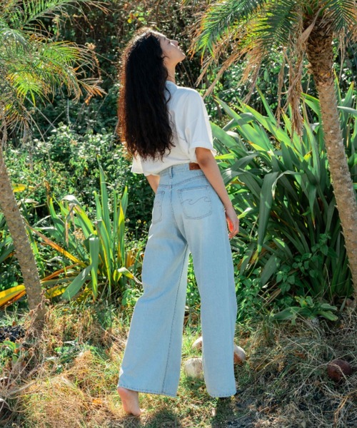 BILLABONG（ビラボン）の「BILLABONG/ビラボン WIDE BUGGY DENIM ロンパン BF013-712（デニムパンツ・レディース・ライトブルー・L/M/S）」の11枚目の写真