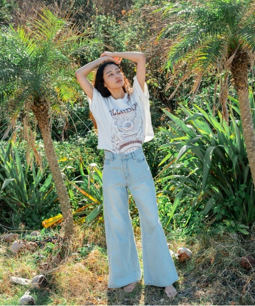 BILLABONG（ビラボン）の「BILLABONG/ビラボン WIDE BUGGY DENIM ロンパン BF013-712（デニムパンツ・レディース・ライトブルー・L/M/S）」の10枚目の写真