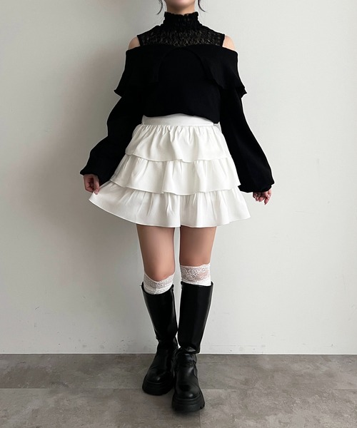 apres jour（アプレジュール）の「レースタートルノースリーブインナー（Tシャツ/カットソー・レディース・ブラック/アイボリー/ライトブルー/オフホワイト・フリー）」の11枚目の写真
