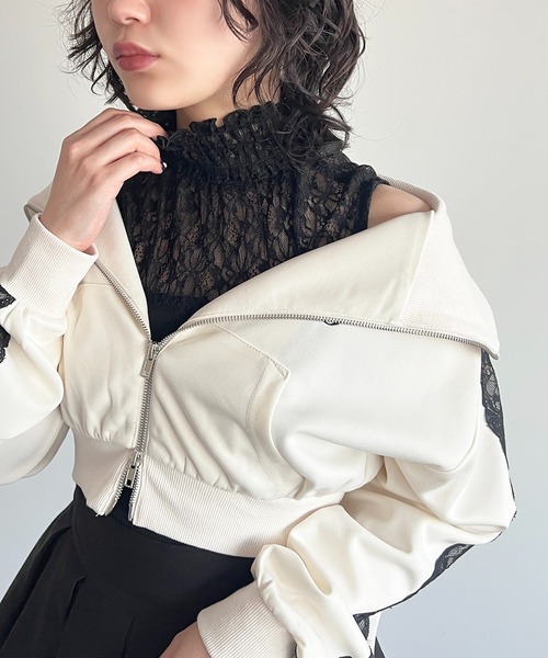apres jour（アプレジュール）の「レースタートルノースリーブインナー（Tシャツ/カットソー・レディース・ブラック/アイボリー/ライトブルー/オフホワイト・フリー）」の21枚目の写真