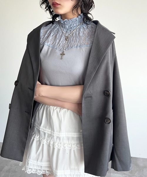 apres jour（アプレジュール）の「レースタートルノースリーブインナー（Tシャツ/カットソー・レディース・ブラック/アイボリー/ライトブルー/オフホワイト・フリー）」の19枚目の写真