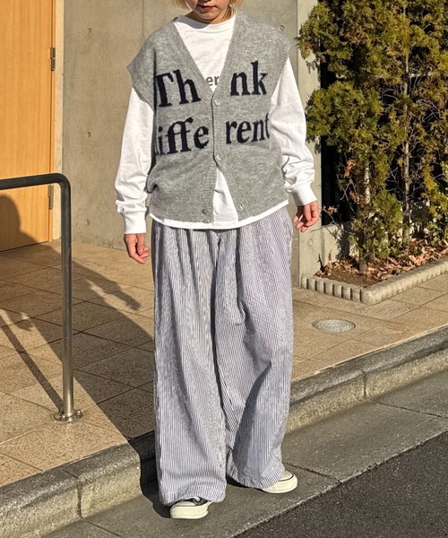 CIAOPANIC TYPY（チャオパニックティピー）の「【UNISEX】ヒッコリーボリュームパンツ（その他パンツ・メンズ・ブルー/ブラウン/ブラック・MEDIUM/LARGE）」の17枚目の写真