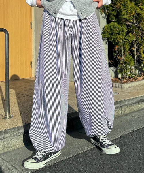 CIAOPANIC TYPY（チャオパニックティピー）の「【UNISEX】ヒッコリーボリュームパンツ（その他パンツ・メンズ・ブルー/ブラウン/ブラック・MEDIUM/LARGE）」の12枚目の写真