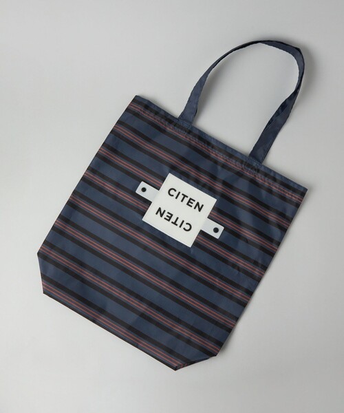CITEN（シテン）の「＜CITEN＞くるくるパッチンボーダー（エコバッグ/サブバッグ・レディース・ネイビー/ケリーグリーン/ピンク・FREE）」の6枚目の写真