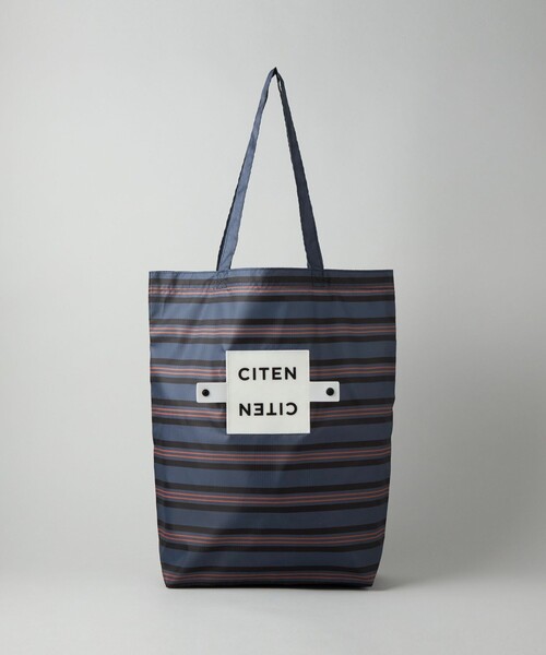 CITEN（シテン）の「＜CITEN＞くるくるパッチンボーダー（エコバッグ/サブバッグ・レディース・ネイビー/ケリーグリーン/ピンク・FREE）」の7枚目の写真