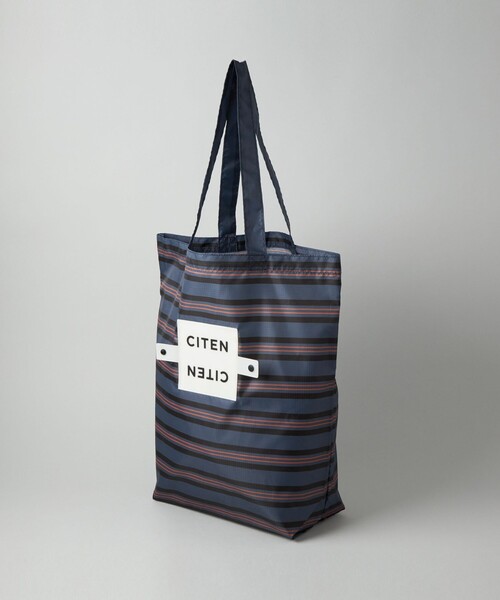 CITEN（シテン）の「＜CITEN＞くるくるパッチンボーダー（エコバッグ/サブバッグ・レディース・ネイビー/ケリーグリーン/ピンク・FREE）」の10枚目の写真