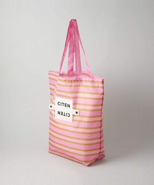 CITEN（シテン）の「＜CITEN＞くるくるパッチンボーダー（エコバッグ/サブバッグ・レディース・ネイビー/ケリーグリーン/ピンク・FREE）」の19枚目の写真