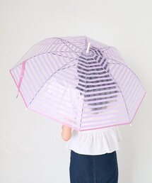 Actually（アクチュアリー）の「クリアアンブレラ　STRIPED CHECK（長傘）」