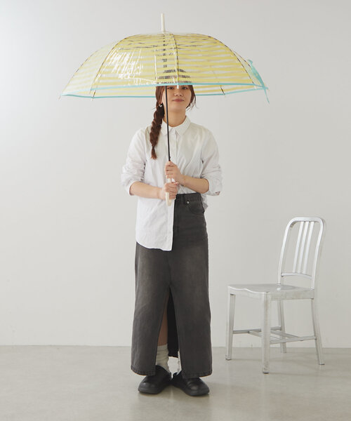 BIRTHDAY BAR（バースデイバー）の「クリアアンブレラ　STRIPED CHECK（長傘・レディース・イエロー/ピンク/ブルー系その他/アイボリー/バイオレット/グレー/ネイビー・0）」の21枚目の写真