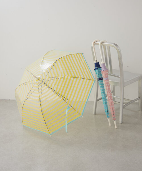 BIRTHDAY BAR（バースデイバー）の「クリアアンブレラ　STRIPED CHECK（長傘・レディース・イエロー/ピンク/ブルー系その他/アイボリー/バイオレット/グレー/ネイビー・0）」の19枚目の写真