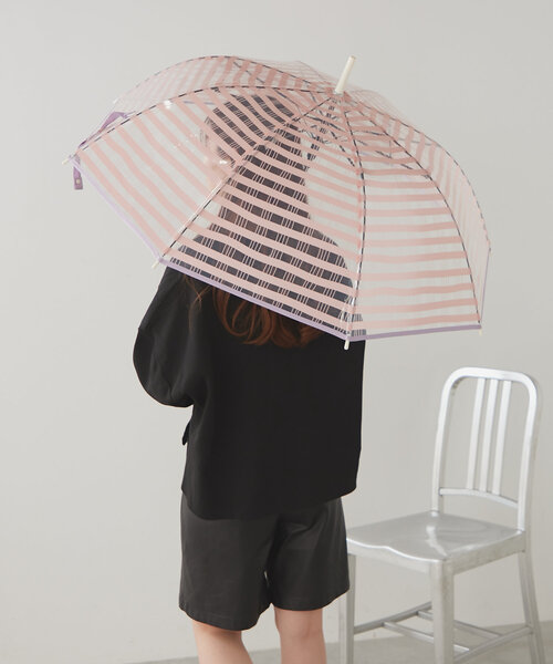 BIRTHDAY BAR（バースデイバー）の「クリアアンブレラ　STRIPED CHECK（長傘・レディース・イエロー/ピンク/ブルー系その他/アイボリー/バイオレット/グレー/ネイビー・0）」の16枚目の写真
