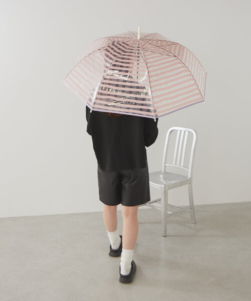 BIRTHDAY BAR（バースデイバー）の「クリアアンブレラ　STRIPED CHECK（長傘・レディース・イエロー/ピンク/ブルー系その他/アイボリー/バイオレット/グレー/ネイビー・0）」の15枚目の写真