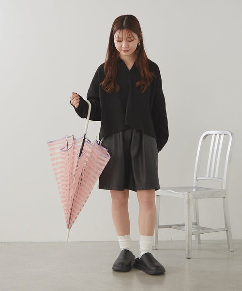 BIRTHDAY BAR（バースデイバー）の「クリアアンブレラ　STRIPED CHECK（長傘・レディース・イエロー/ピンク/ブルー系その他/アイボリー/バイオレット/グレー/ネイビー・0）」の14枚目の写真