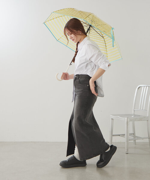 BIRTHDAY BAR（バースデイバー）の「クリアアンブレラ　STRIPED CHECK（長傘・レディース・イエロー/ピンク/ブルー系その他/アイボリー/バイオレット/グレー/ネイビー・0）」の7枚目の写真