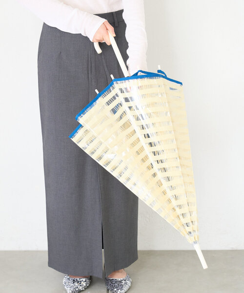BIRTHDAY BAR（バースデイバー）の「クリアアンブレラ　STRIPED CHECK（長傘・レディース・イエロー/ピンク/ブルー系その他/アイボリー/バイオレット/グレー/ネイビー・0）」の2枚目の写真