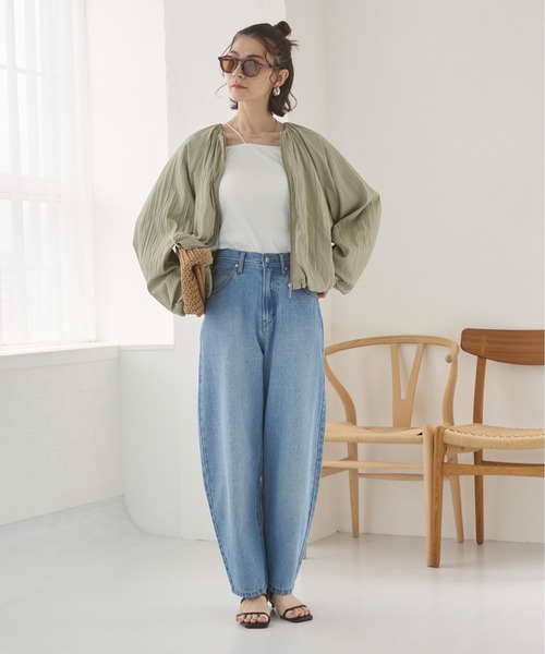 ANGIE（アンジー）の「バルーンギャザーブルゾン（ブルゾン・レディース・ダークグリーン/オフホワイト/グリーン系その他・FREE）」の8枚目の写真