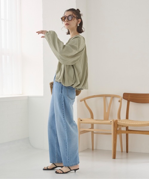 ANGIE（アンジー）の「バルーンギャザーブルゾン（ブルゾン・レディース・ダークグリーン/オフホワイト/グリーン系その他・FREE）」の9枚目の写真