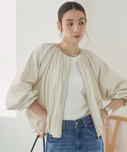 ANGIE（アンジー）の「バルーンギャザーブルゾン（ブルゾン・レディース・ダークグリーン/オフホワイト/グリーン系その他・FREE）」の10枚目の写真