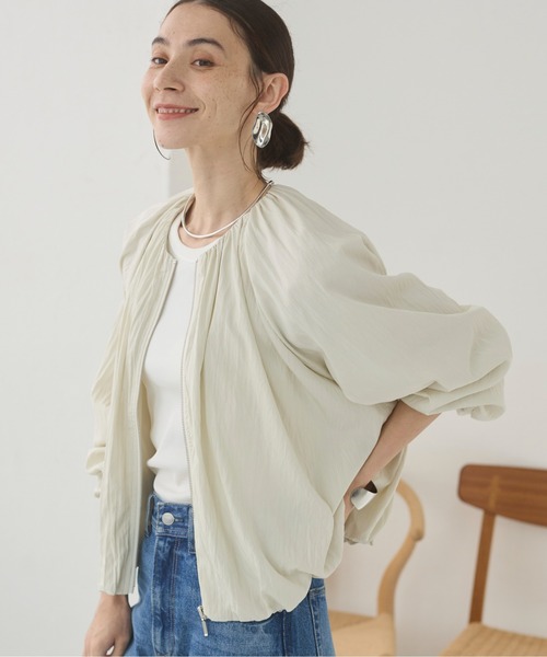 ANGIE（アンジー）の「バルーンギャザーブルゾン（ブルゾン・レディース・ダークグリーン/オフホワイト/グリーン系その他・FREE）」の13枚目の写真