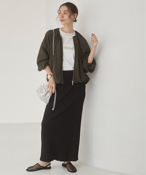 ANGIE（アンジー）の「バルーンギャザーブルゾン（ブルゾン・レディース・ダークグリーン/オフホワイト/グリーン系その他・FREE）」の7枚目の写真