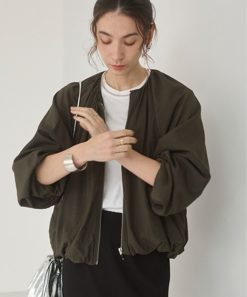 ANGIE（アンジー）の「バルーンギャザーブルゾン（ブルゾン・レディース・ダークグリーン/オフホワイト/グリーン系その他・FREE）」の18枚目の写真