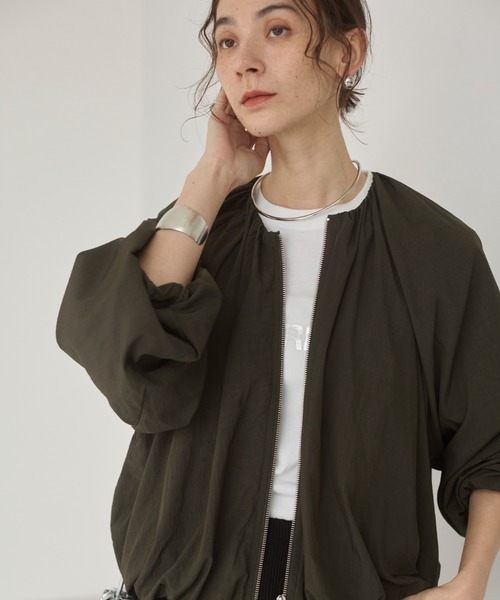 ANGIE（アンジー）の「バルーンギャザーブルゾン（ブルゾン・レディース・ダークグリーン/オフホワイト/グリーン系その他・FREE）」の22枚目の写真