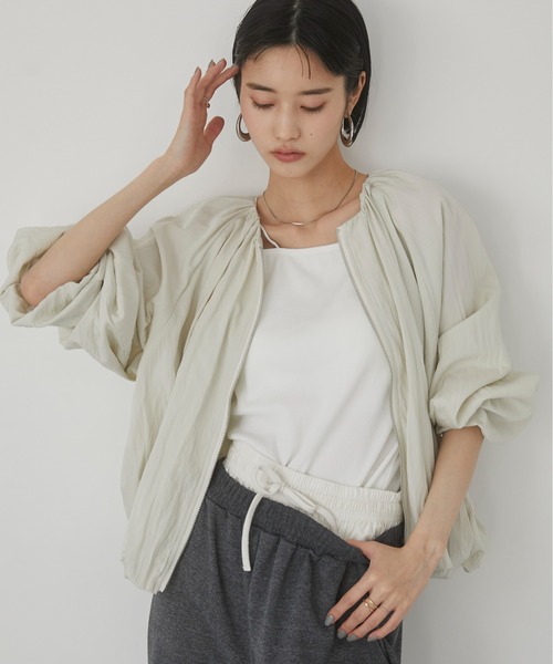 ANGIE（アンジー）の「バルーンギャザーブルゾン（ブルゾン・レディース・ダークグリーン/オフホワイト/グリーン系その他・FREE）」の16枚目の写真