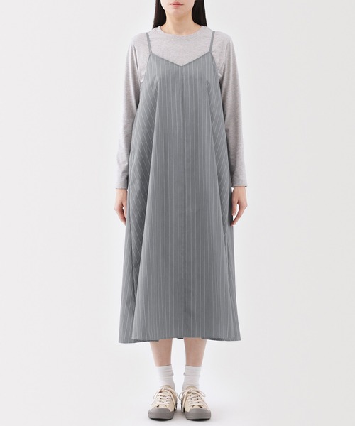 無印良品（ムジルシリョウヒン）の「婦人　乾きやすい　ブロードキャミソールワンピース（ワンピース・レディース・グレー系/ブルー系/ブラック・XL/L/M/S）」の22枚目の写真