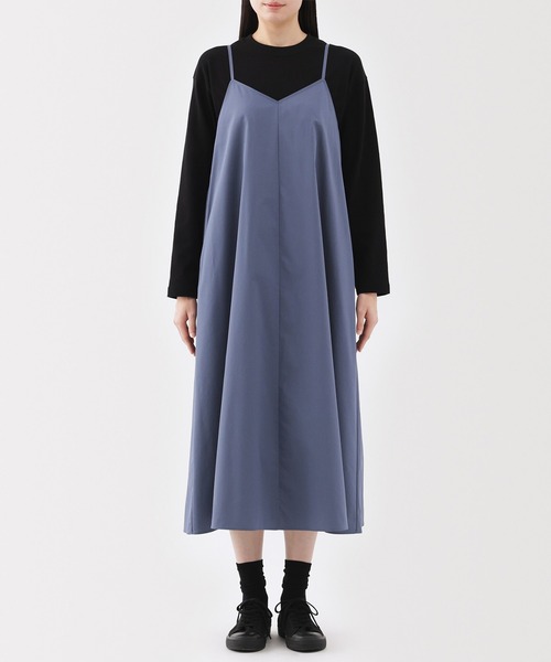 無印良品（ムジルシリョウヒン）の「婦人　乾きやすい　ブロードキャミソールワンピース（ワンピース・レディース・グレー系/ブルー系/ブラック・XL/L/M/S）」の6枚目の写真