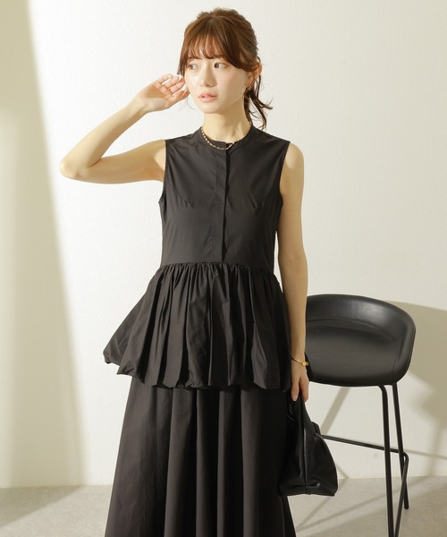 LAULEN（ローレン）の「switching sleeveless long dress /バルーン切り替えノースリーブロングワンピース（ワンピース・レディース・ホワイト/ブラック・FREE）」の11枚目の写真