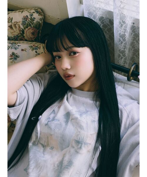 merry jenny（メリージェニー）の「cat ribbon big tee　/　キャットリボンビックTee（Tシャツ/カットソー・レディース・オフホワイト/ラベンダー/ピンク・FREE）」の6枚目の写真