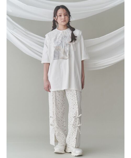 merry jenny（メリージェニー）の「cat ribbon big tee　/　キャットリボンビックTee（Tシャツ/カットソー・レディース・オフホワイト/ラベンダー/ピンク・FREE）」の15枚目の写真