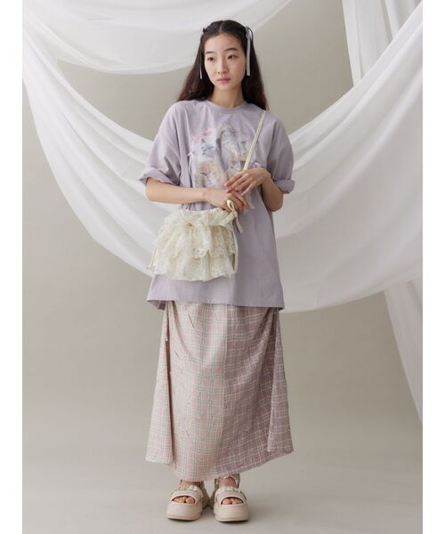 merry jenny（メリージェニー）の「cat ribbon big tee　/　キャットリボンビックTee（Tシャツ/カットソー・レディース・オフホワイト/ラベンダー/ピンク・FREE）」の19枚目の写真