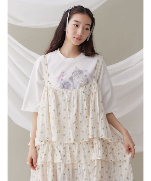 merry jenny（メリージェニー）の「cat ribbon big tee　/　キャットリボンビックTee（Tシャツ/カットソー・レディース・オフホワイト/ラベンダー/ピンク・FREE）」の20枚目の写真