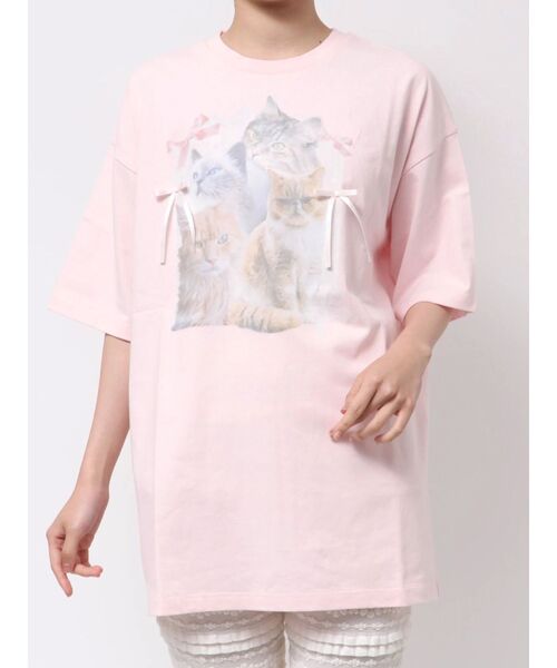 merry jenny（メリージェニー）の「cat ribbon big tee / キャット
