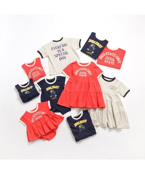 BREEZE(ブリーズ)の「【リンク/ジュニア対応】3色3柄カレッジティアードワンピース(ワンピース・キッズ・ネイビー/キナリ/レッド・80/90/100/110/120/130/140)」の7枚目の写真